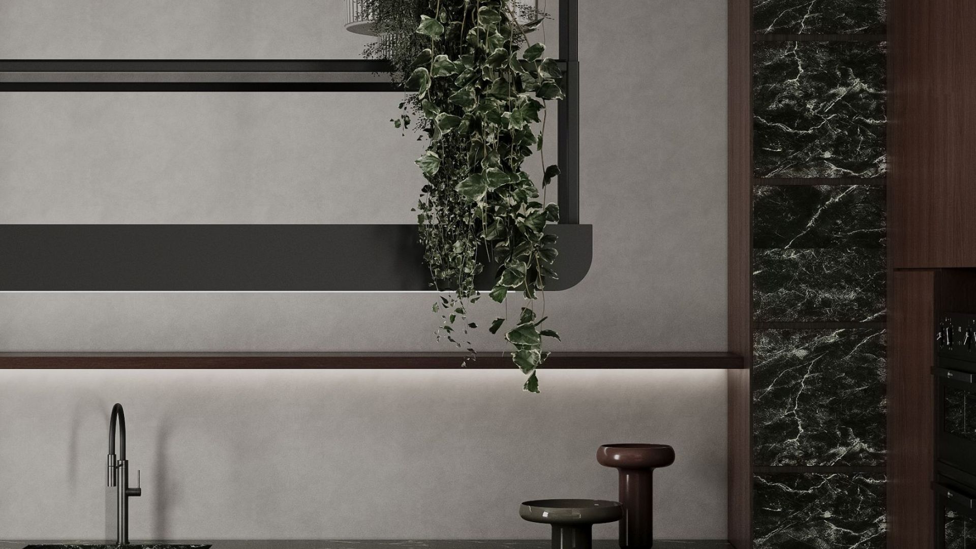 Ostrůvkové digestoře Arne Glass Black Matt - Matná černá - Vizualizace 6