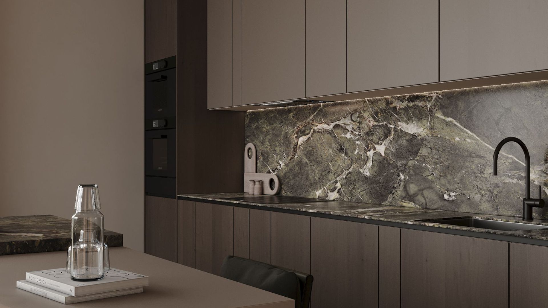 Podstavné digestoře Micra Black Matt - Matná černá - Vizualizace