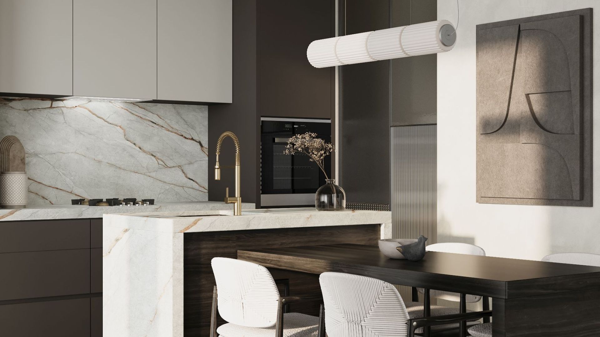 Podstavné digestoře Lando Glass 2STRIPS White Gesture Control - Bílá - Vizualizace 5