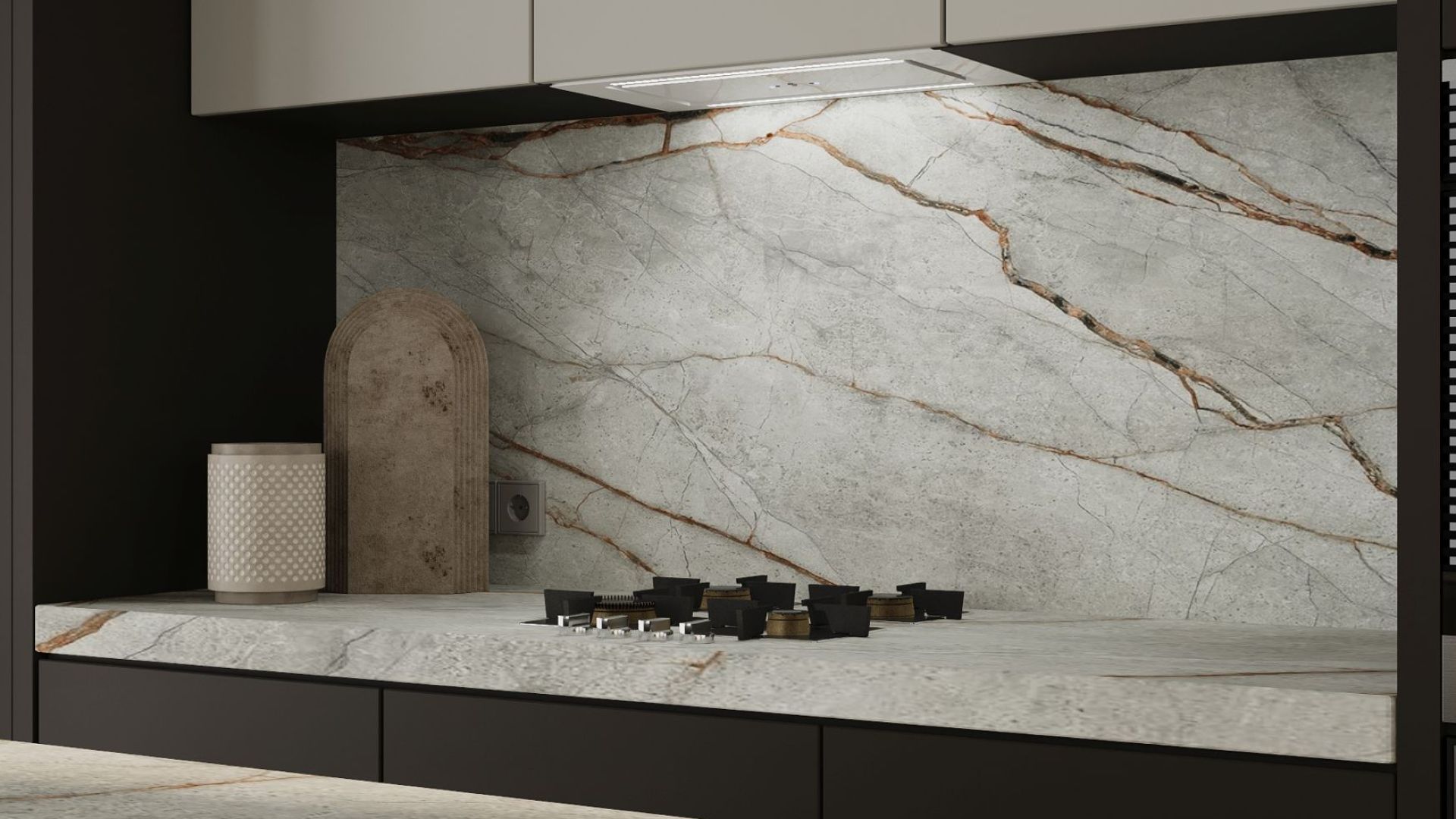 Podstavné digestoře Lando Glass 2STRIPS White Gesture Control - Bílá - Vizualizace 8