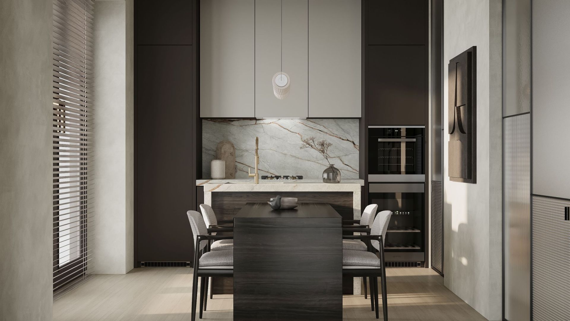 Podstavné digestoře Lando Glass 2STRIPS White Gesture Control - Bílá - Vizualizace 9