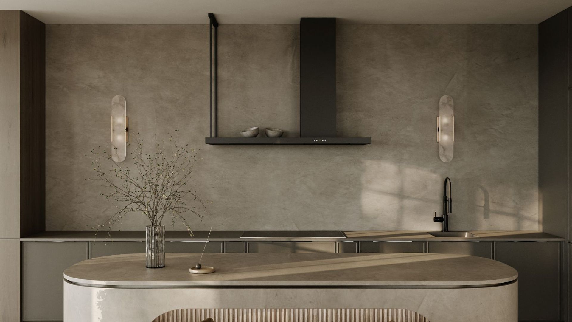 Komínové digestoře Metropolis OR Black Matt - Matná černá - Vizualizace 3