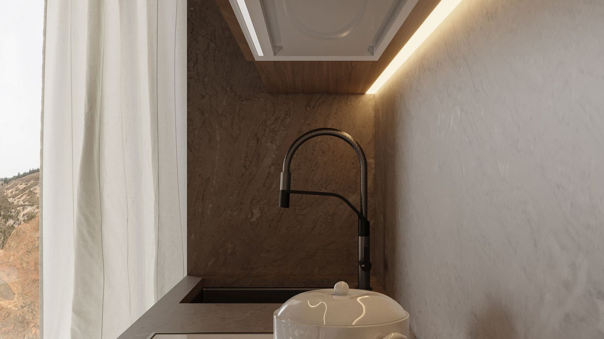 Podstavné digestoře Vestavná digestoř Micra Space White Matt - Matná bílá - Vizualizace 5