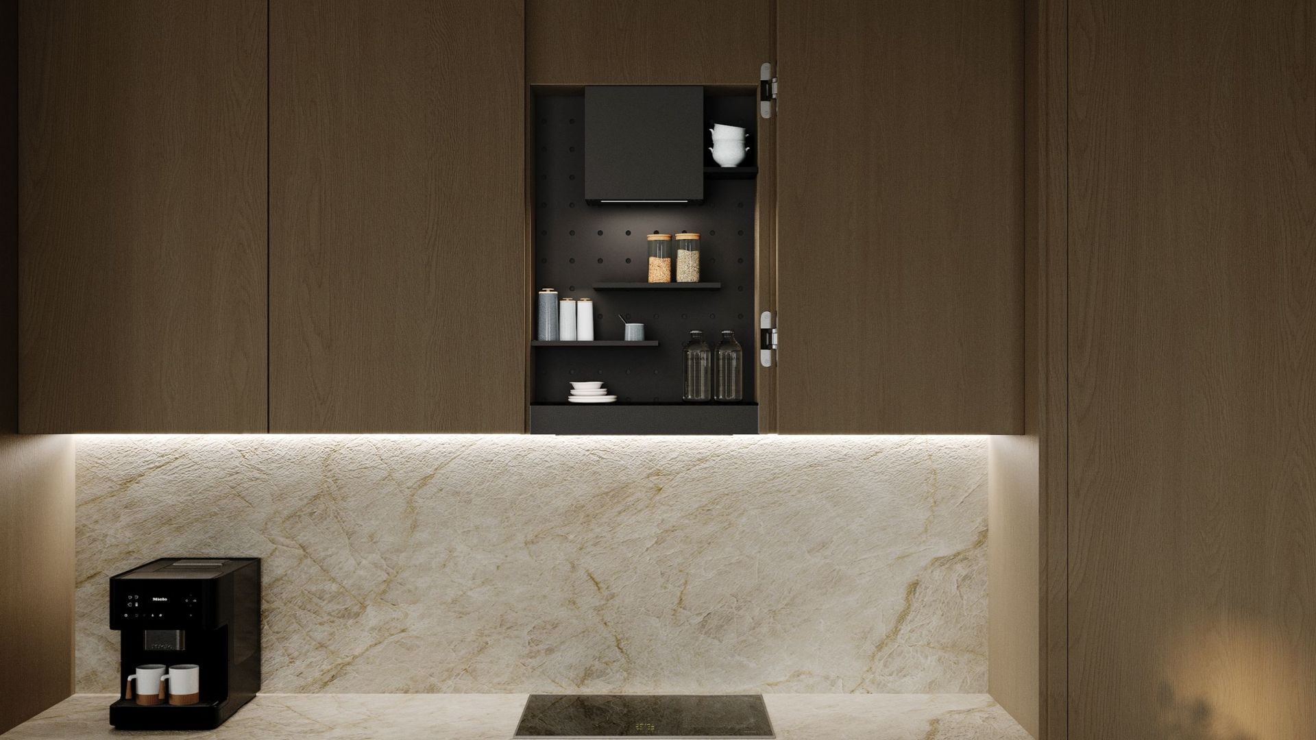 Podstavné digestoře Vestavná digestoř Micra Space Black Matt - Matná černá - Vizualizace 8