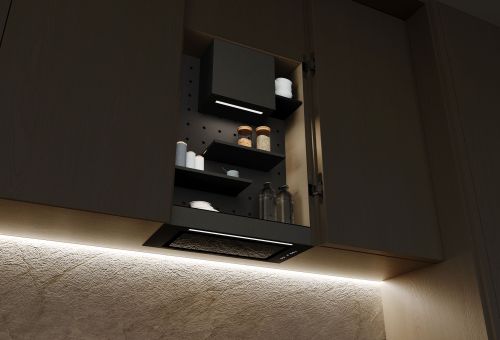  - Vestavná digestoř Micra Space Black Matt