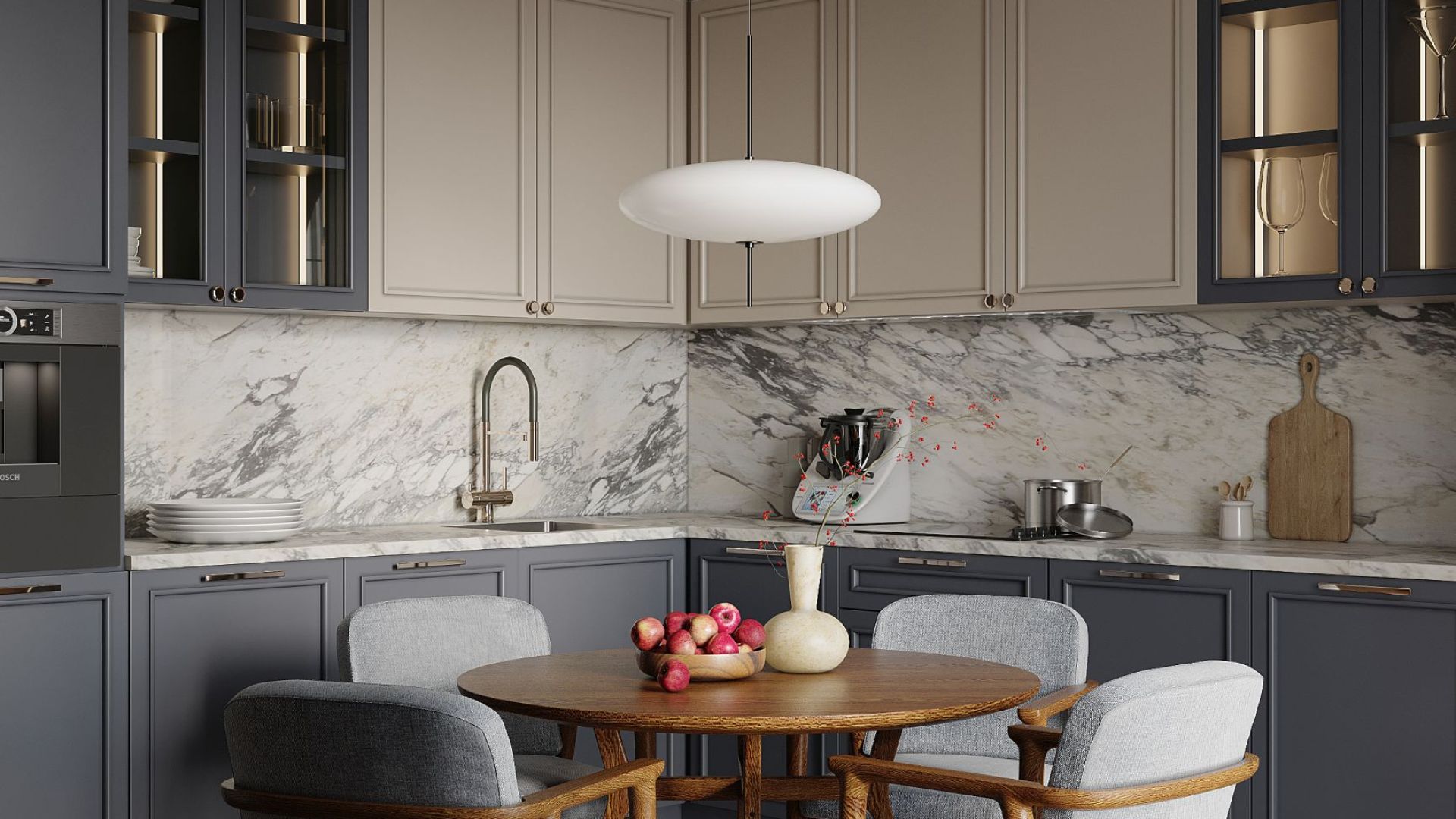 Podstavné digestoře Micra White Matt 120 cm - Matná bílá - Vizualizace 5