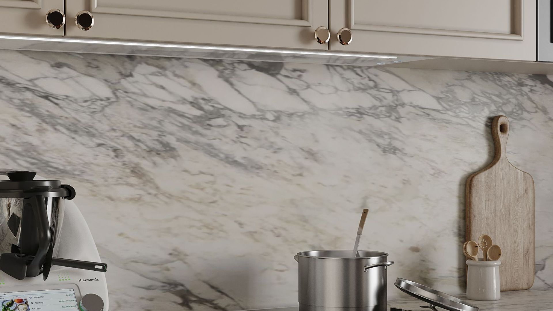 Podstavné digestoře Micra White Matt 120 cm - Matná bílá - Vizualizace 6