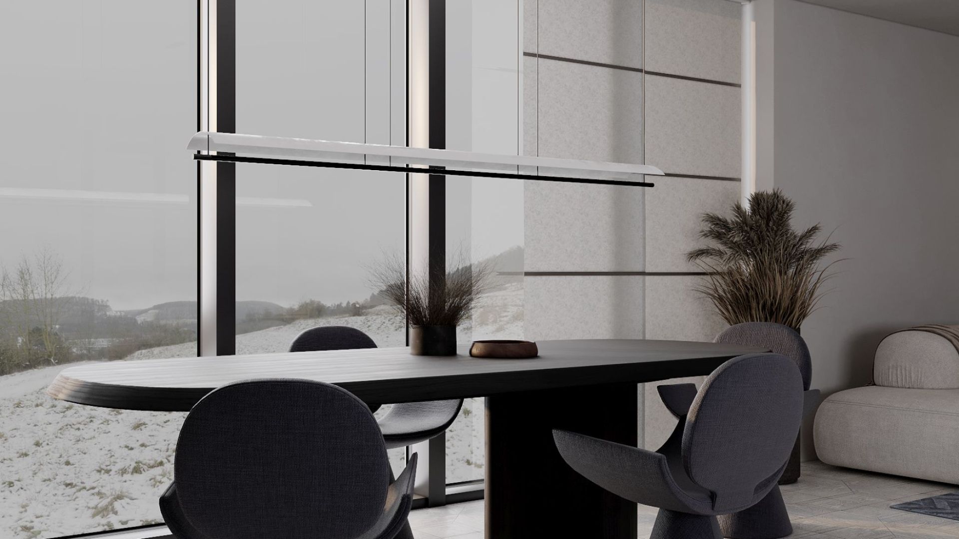 Ostrůvkové digestoře Oval Black Matt - Matná černá - Vizualizace 9