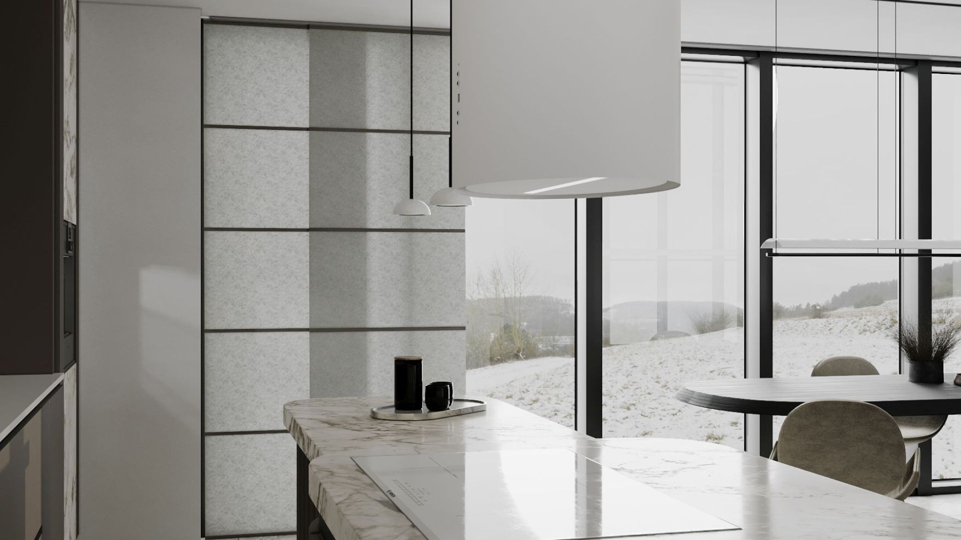 Ostrůvkové digestoře Oval White Matt - Matná bílá - Vizualizace 7