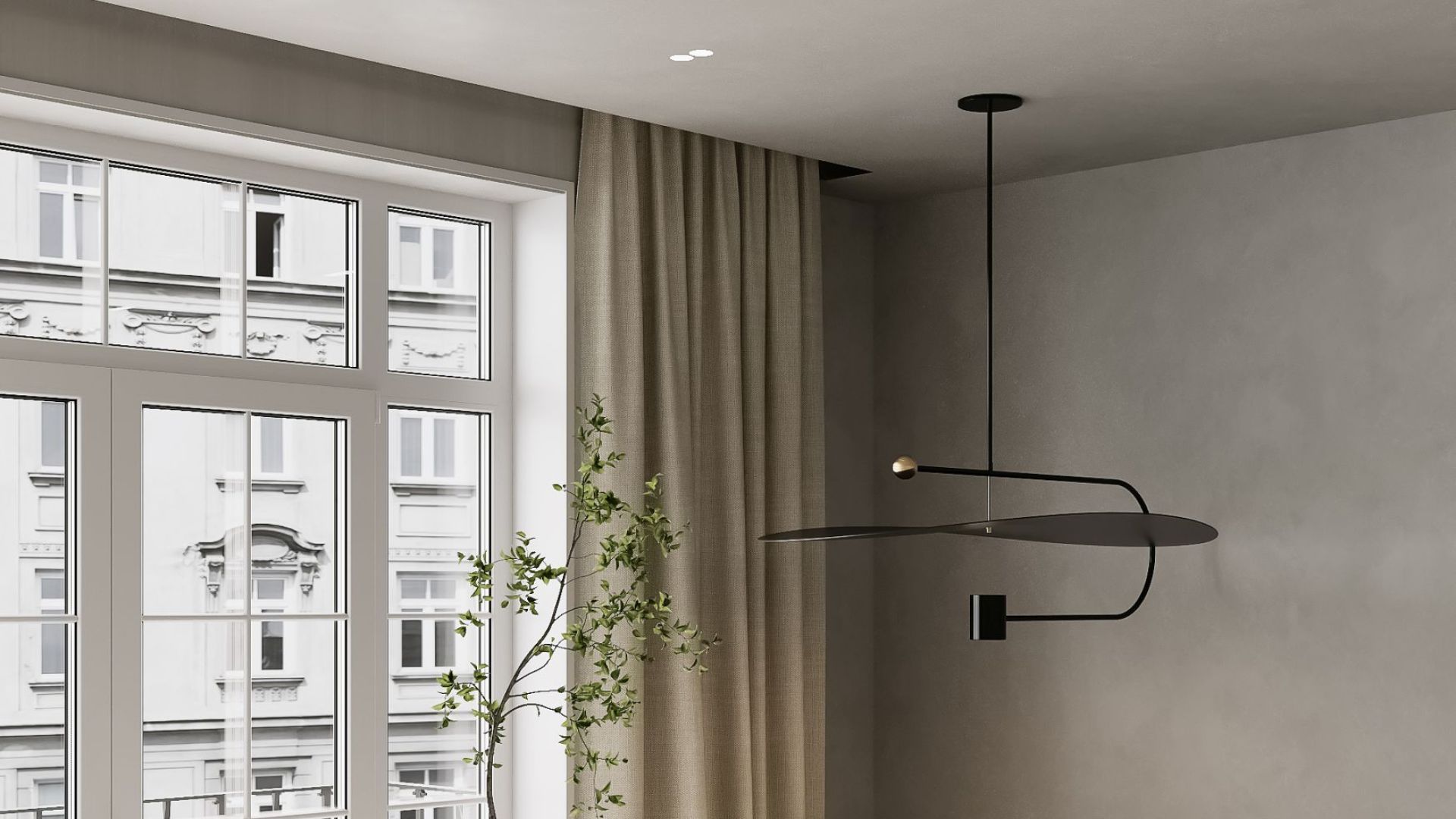 Stropní digestoře Planet Super Slim White - Bílá - Vizualizace 5