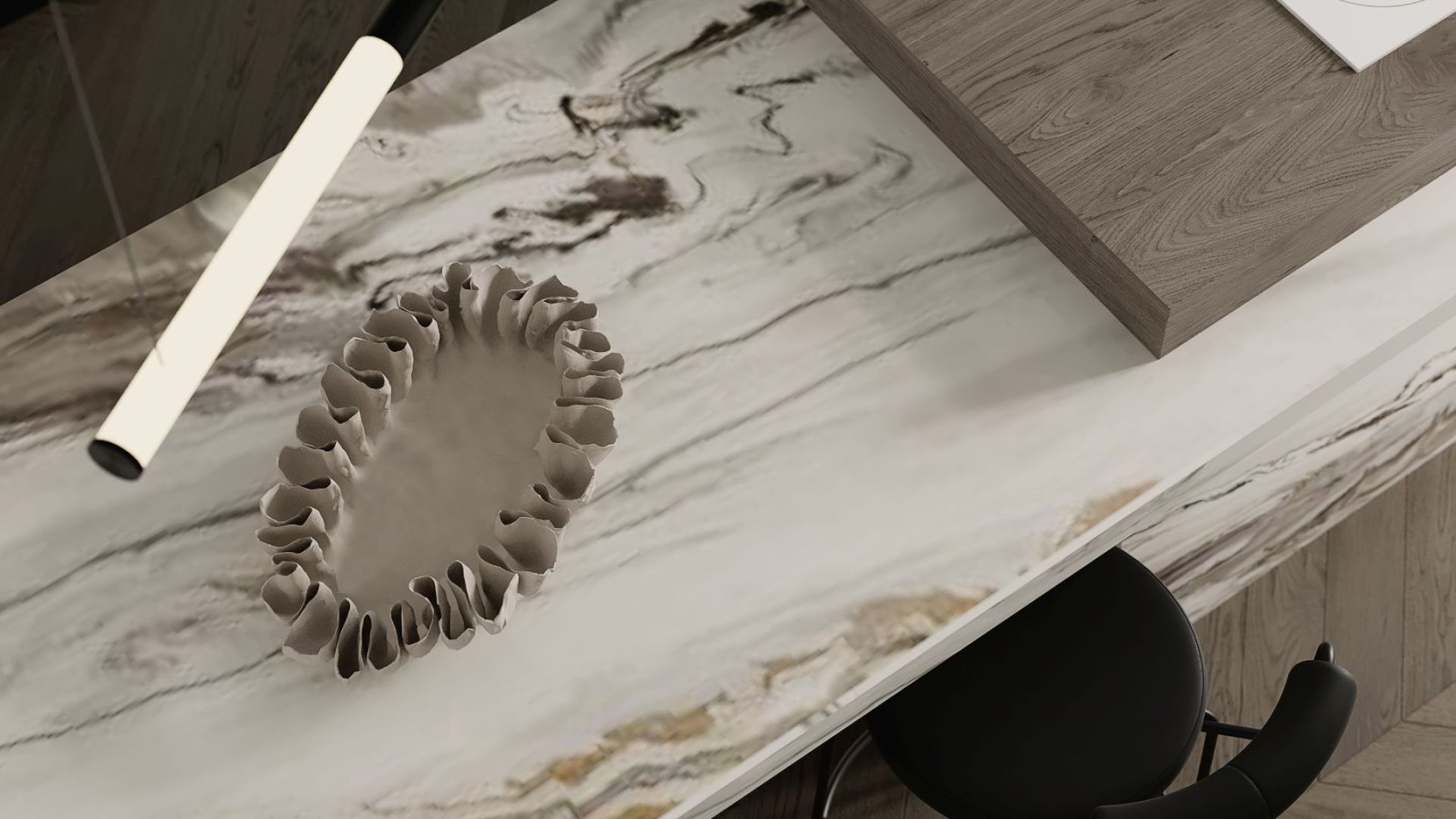 Stropní digestoře Planet Super Slim White - Bílá - Vizualizace 9