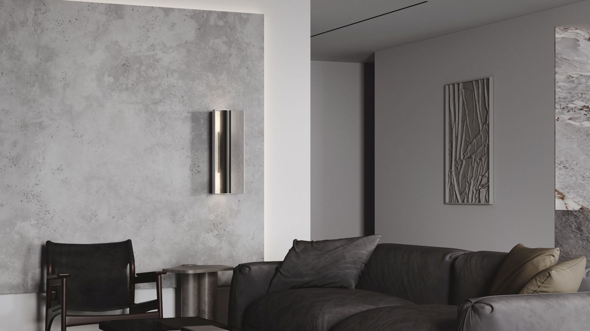 Ostrůvkové digestoře Quadro Cage Asymmetric Glass Black Matt - Matná černá - Vizualizace 9