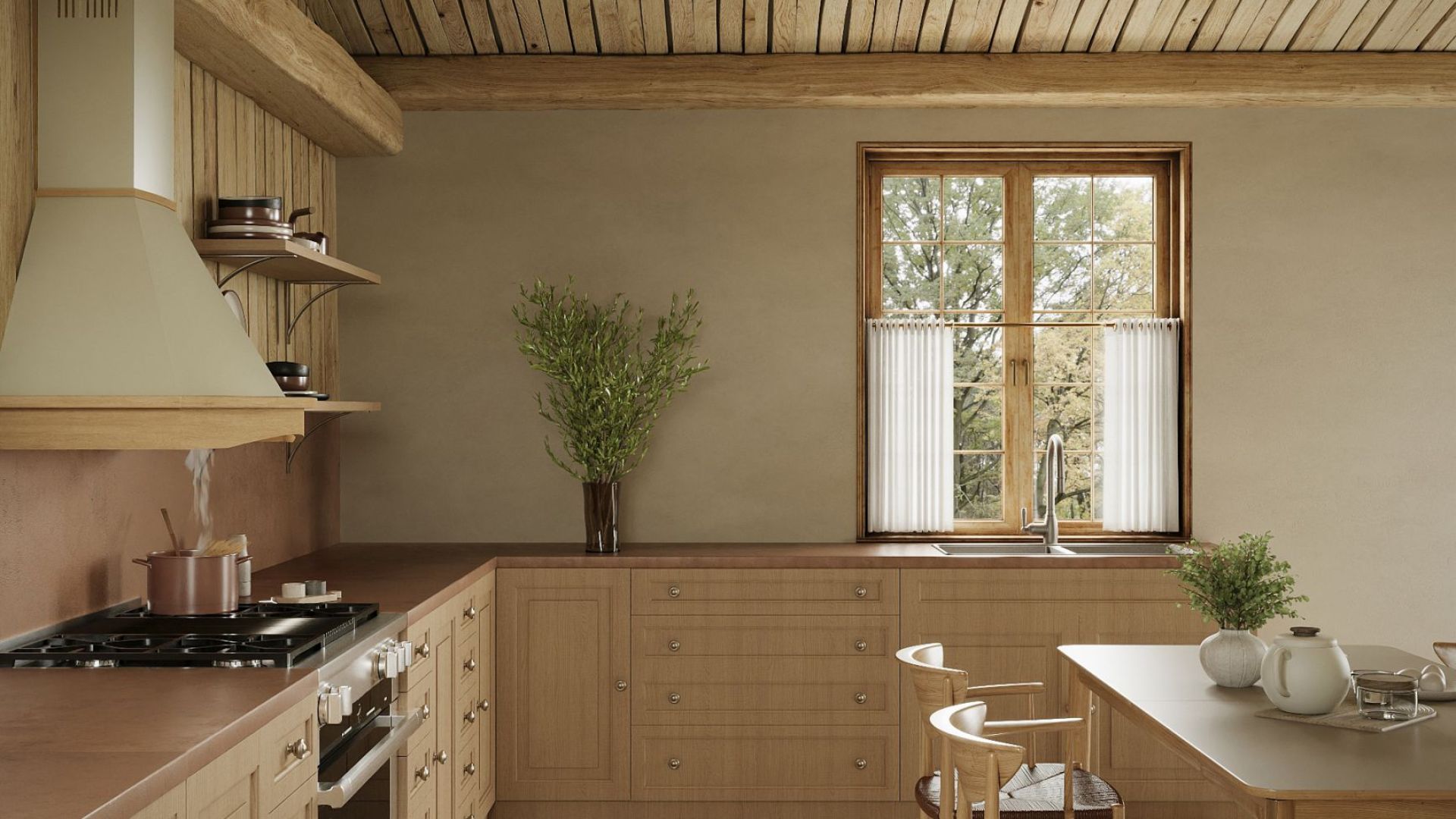 Rustikální digestoře Rustic Ecru - Béžová - Vizualizace 3