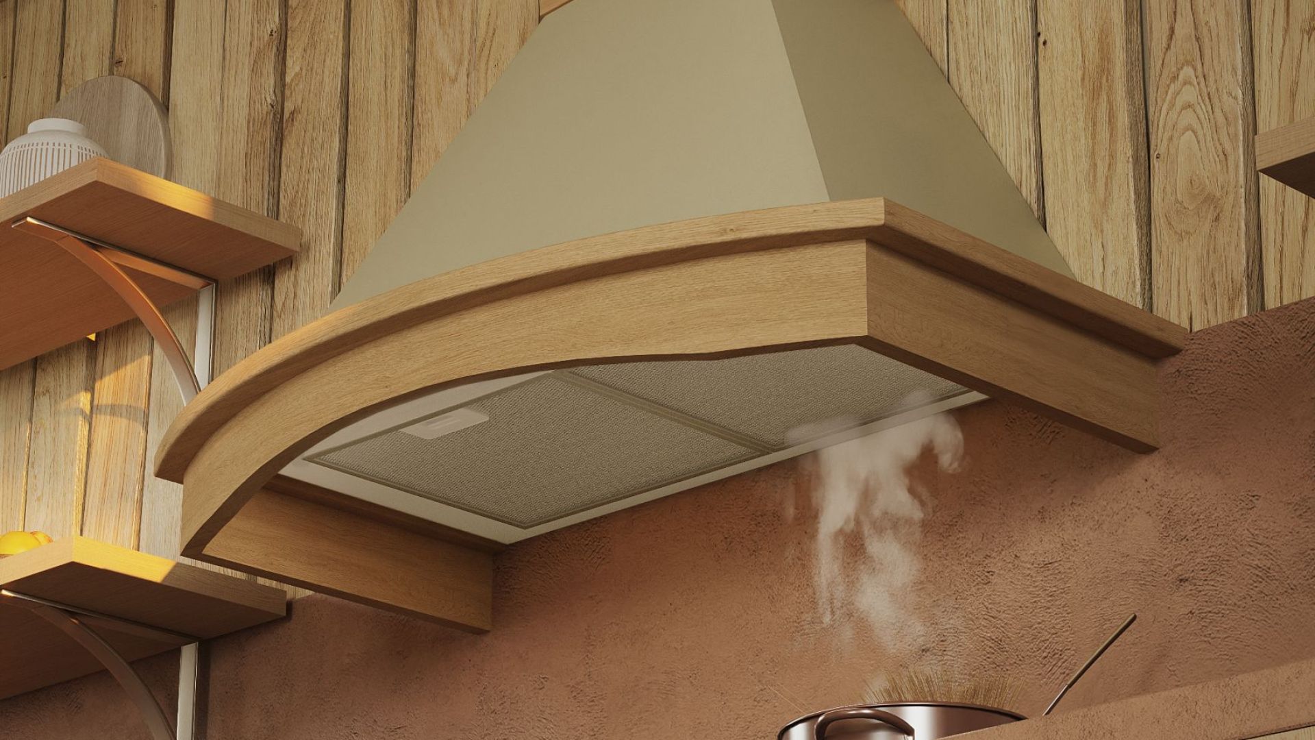 Rustikální digestoře Rustic Ecru - Béžová - Vizualizace 6