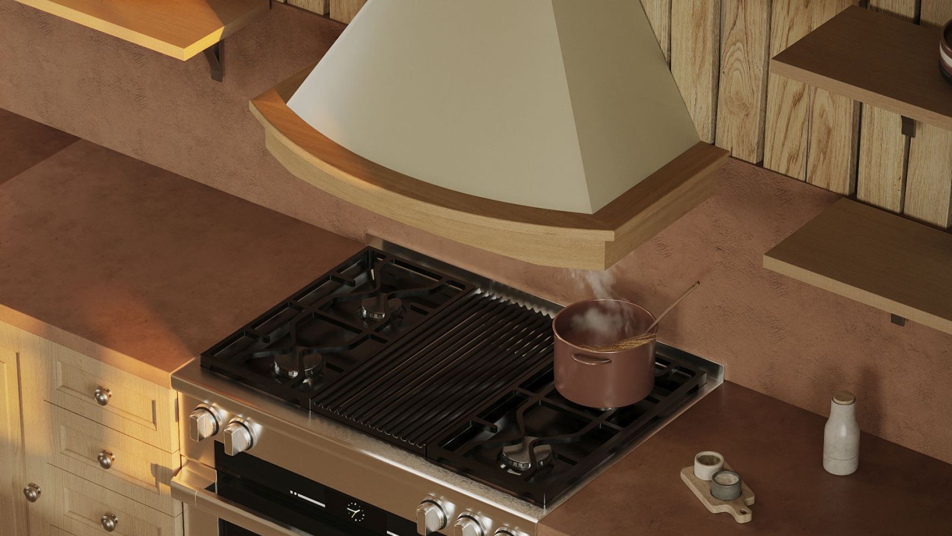 Rustikální digestoře Rustic Ecru - Béžová - Vizualizace 8