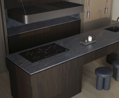 Ostrůvkové digestoře Sven Black Matt - Matná černá - 130 cm / 160 cm - Vizualizace