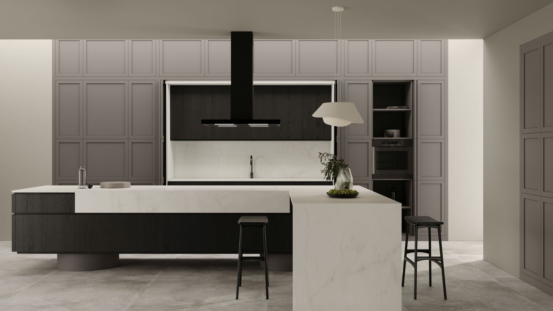 Ostrůvkové digestoře Sento Island Strips Black Matt - Matná černá - Vizualizace 8