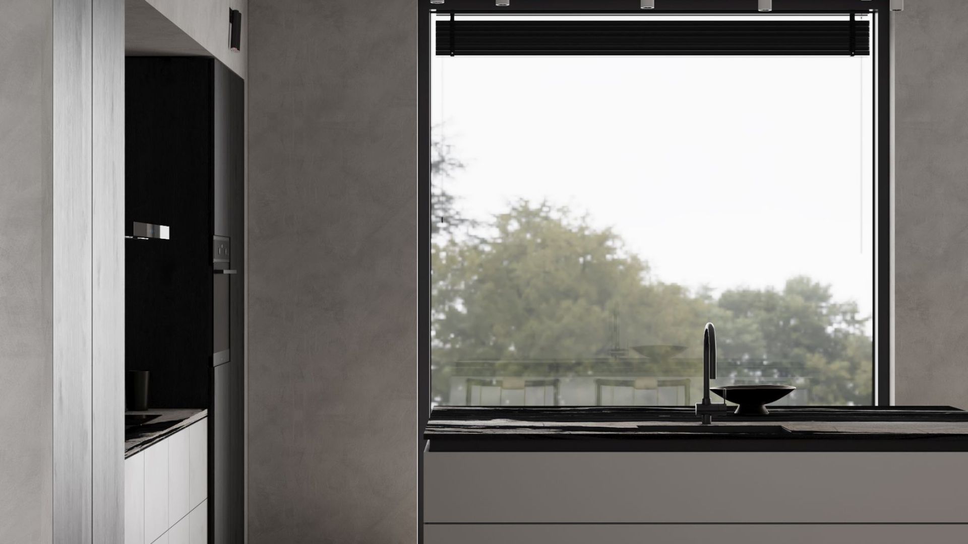 Komínové digestoře Sento OR Strips Black Matt - Matná černá - Vizualizace 9