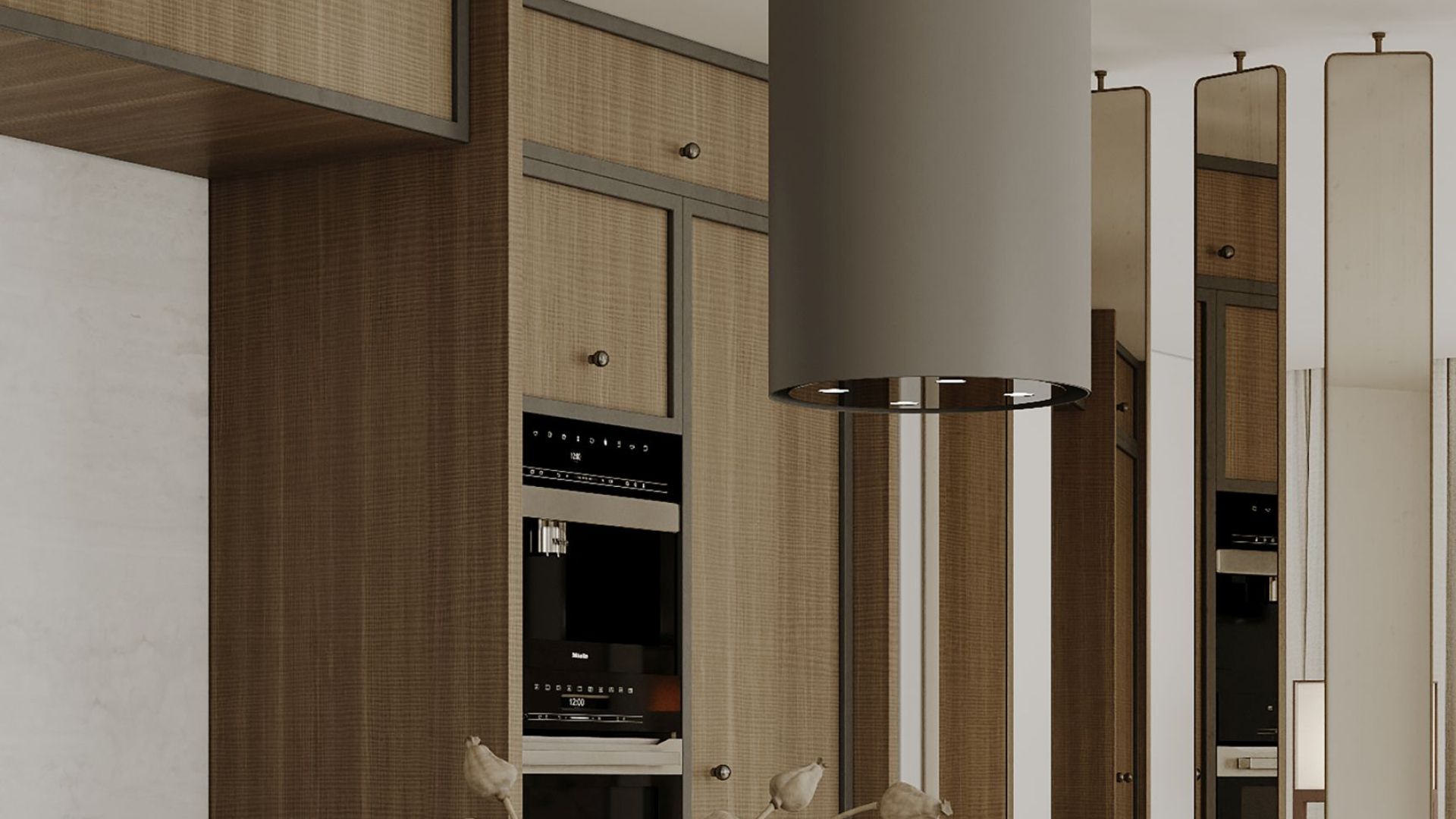 Ostrůvkové digestoře Tubo Taupe - Taupe - Vizualizace 5