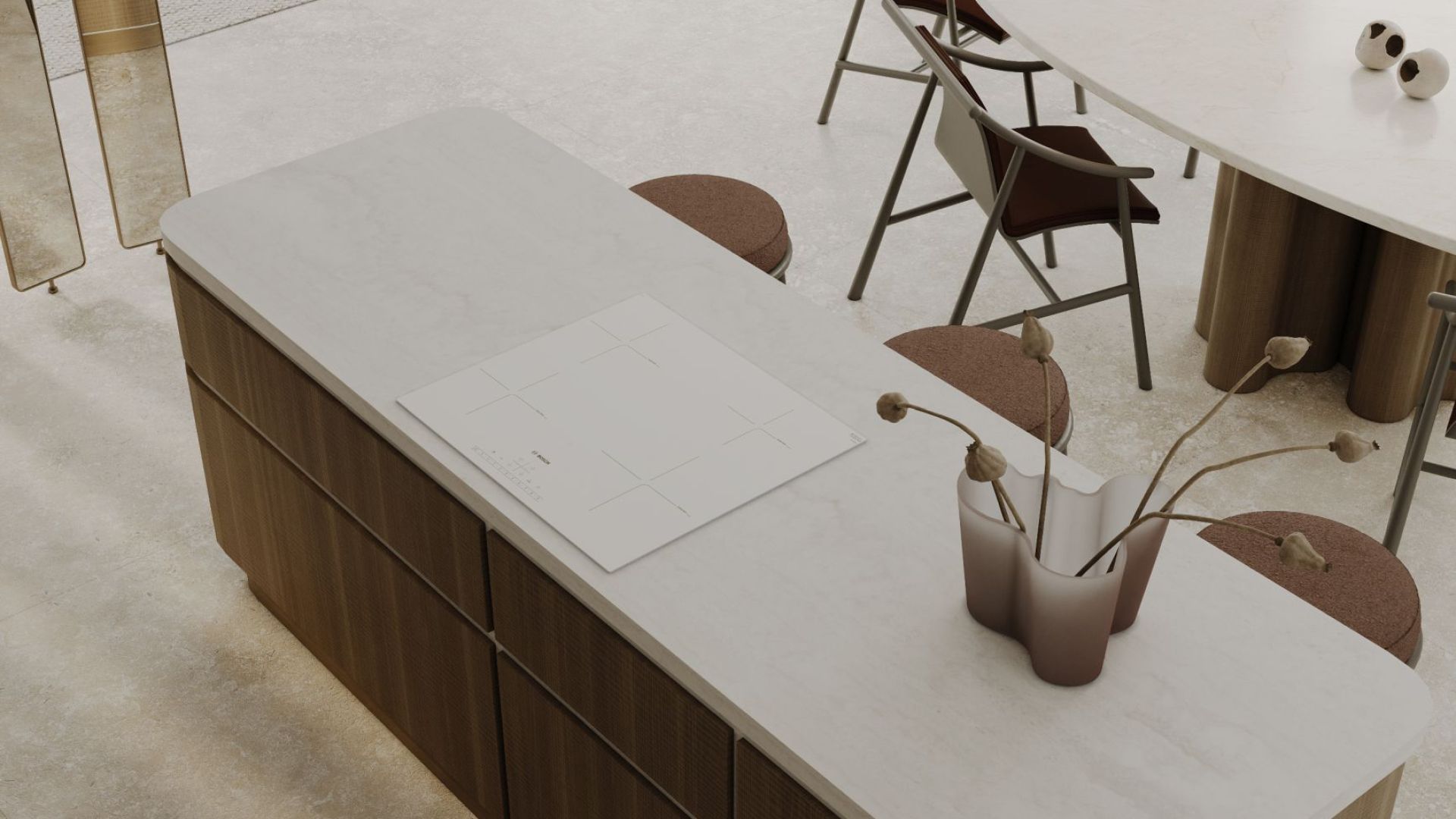 Ostrůvkové digestoře Tubo Taupe - Taupe - Vizualizace 7