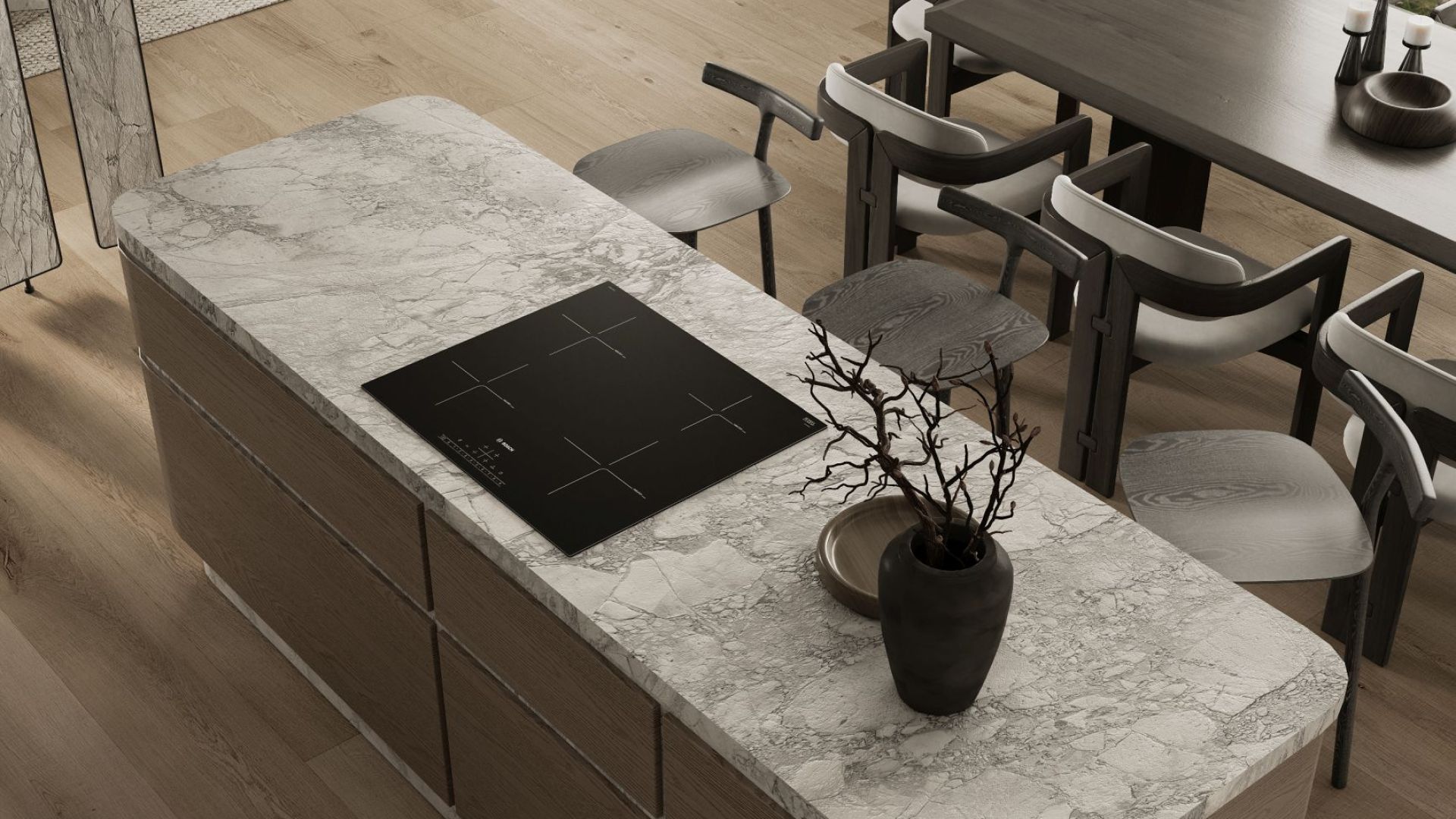 Ostrůvkové digestoře Tubo Antracyte - Antracite - Vizualizace 7