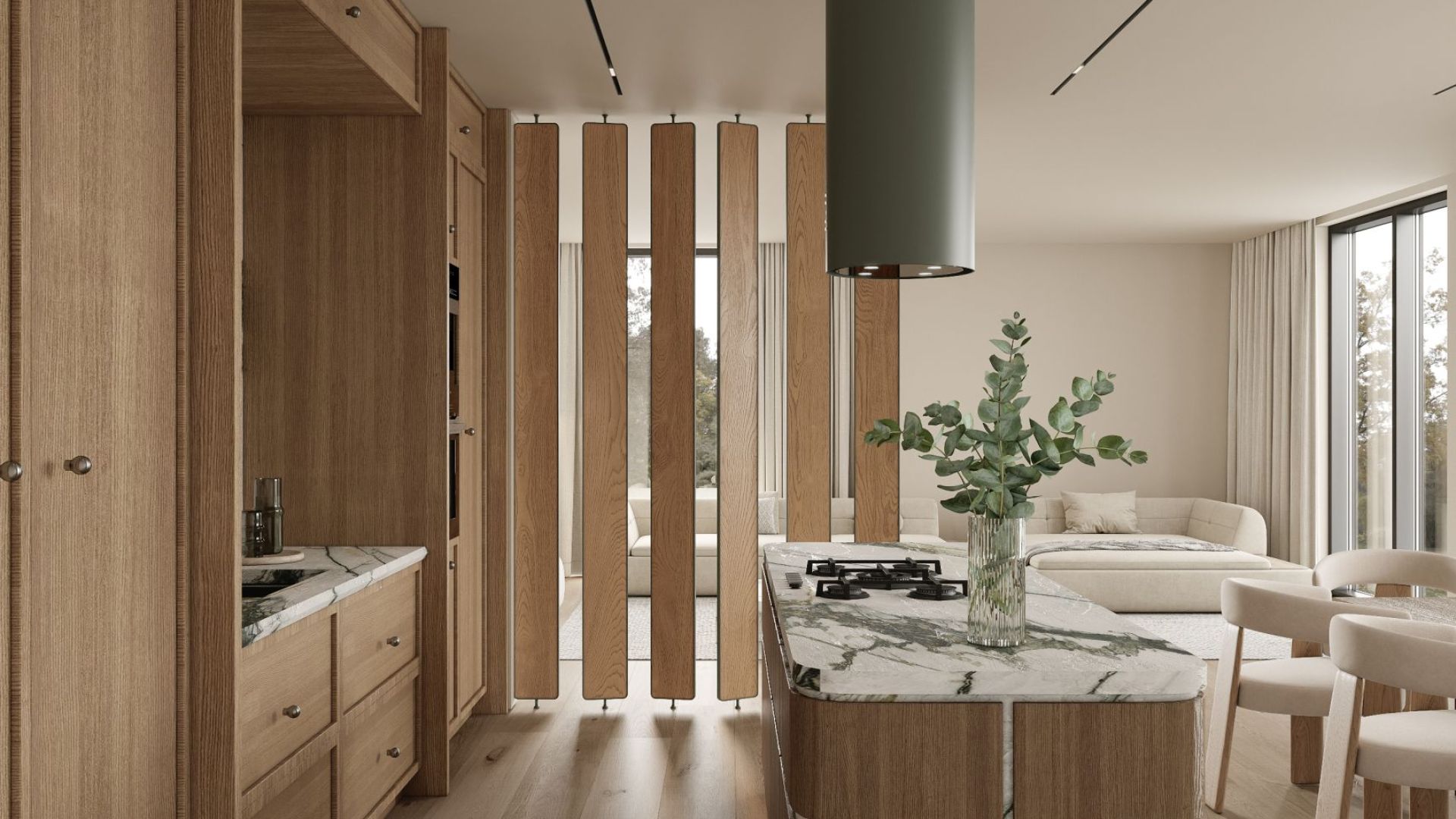 Ostrůvkové digestoře Tubo Eucalyptus - Eucalyptus - Vizualizace 3