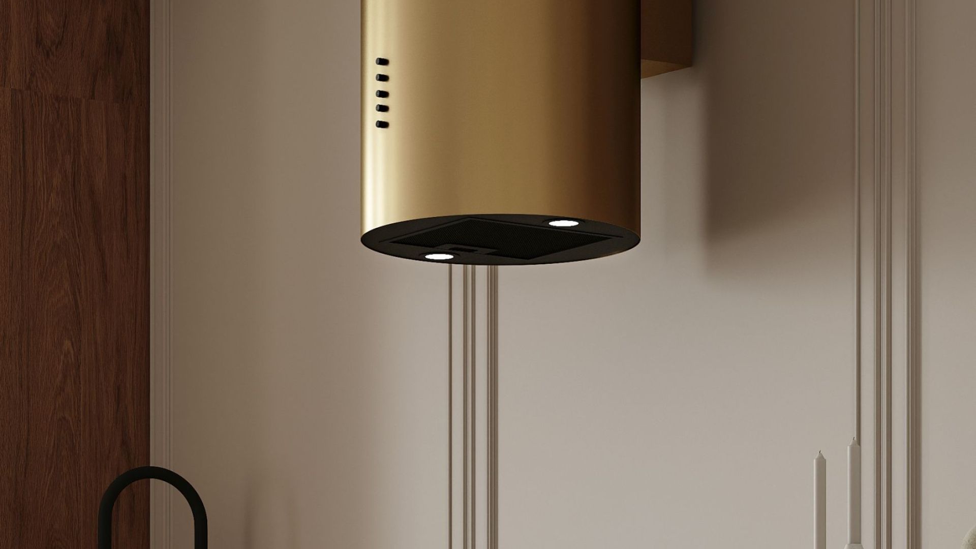 Komínové digestoře Cylindro OR Eco Zlatá - Zlatá - Vizualizace 9