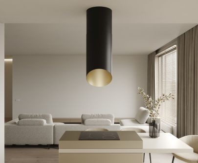 Ostrůvkové digestoře Hiro Color Black-Gold - Black Matt/Gold - 40 cm - Vizualizace