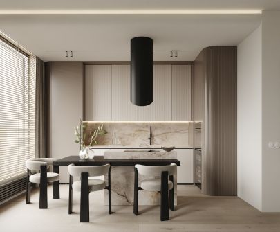 Ostrůvkové digestoře Hiro Color Black-Kashmir - Black Matt/Kashmir - 40 cm - Vizualizace