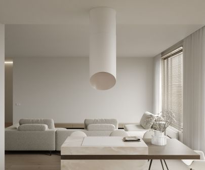 Ostrůvkové digestoře Hiro Color White-Kashmir - White Matt/Kashmir - 40 cm - Vizualizace