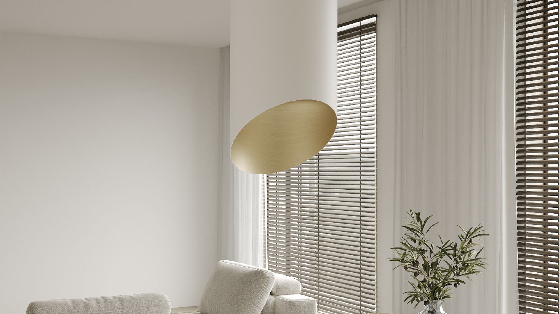 Ostrůvkové digestoře Hiro Color White-Gold - White Matt/Gold - Vizualizace 4