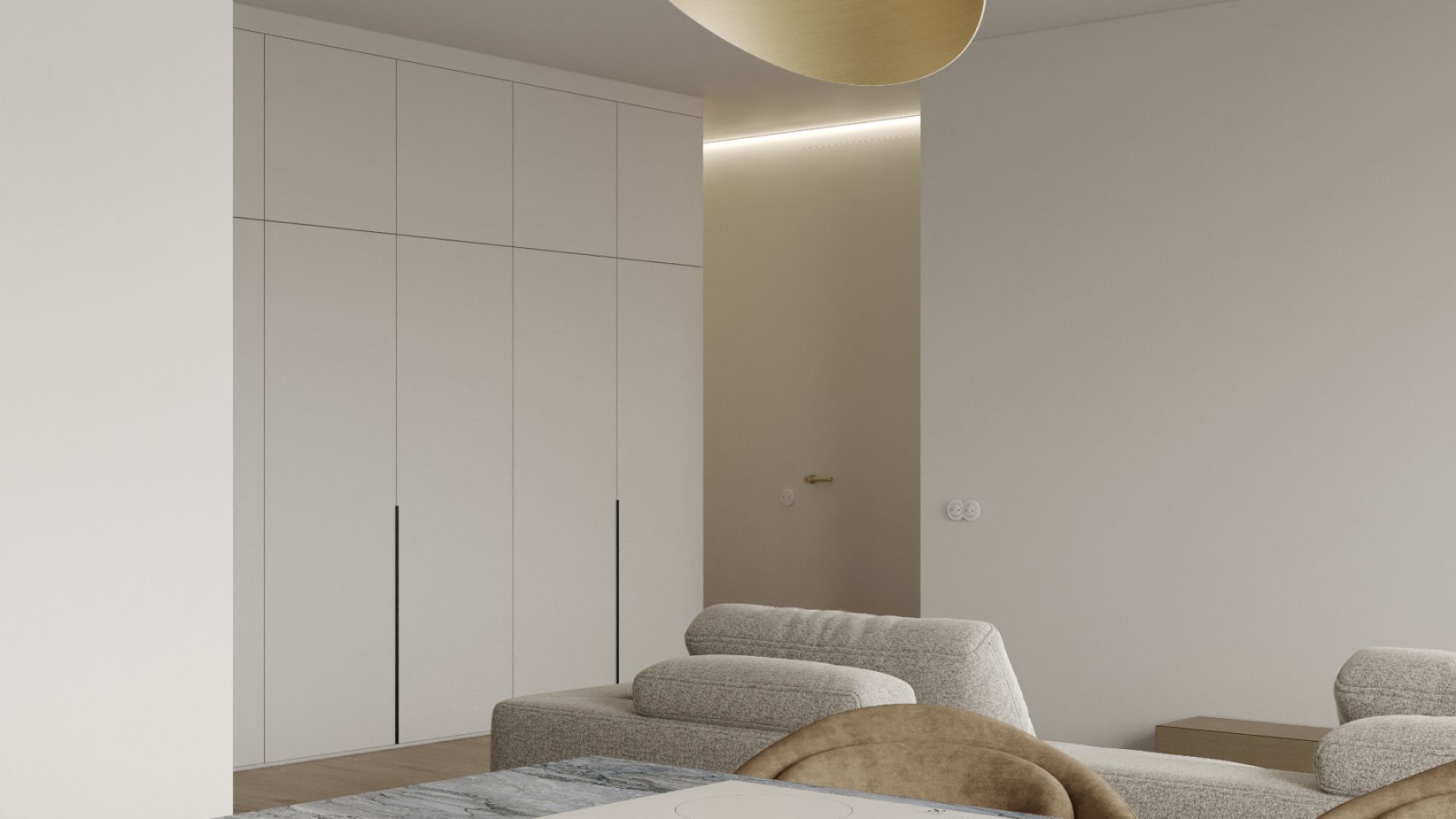Ostrůvkové digestoře Hiro Color White-Gold - White Matt/Gold - Vizualizace 9