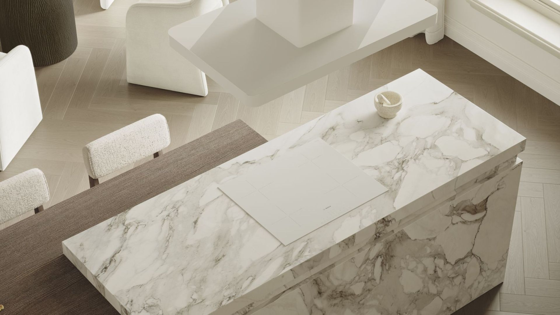 Ostrůvkové digestoře Decor Island White - Bílá - Vizualizace 6